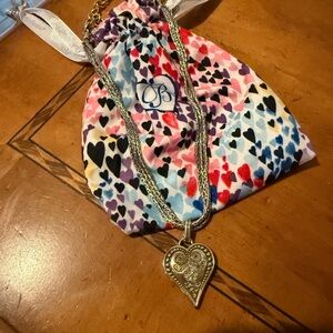 Brighton Gold Heart Pendant Multi-Chain Necklace